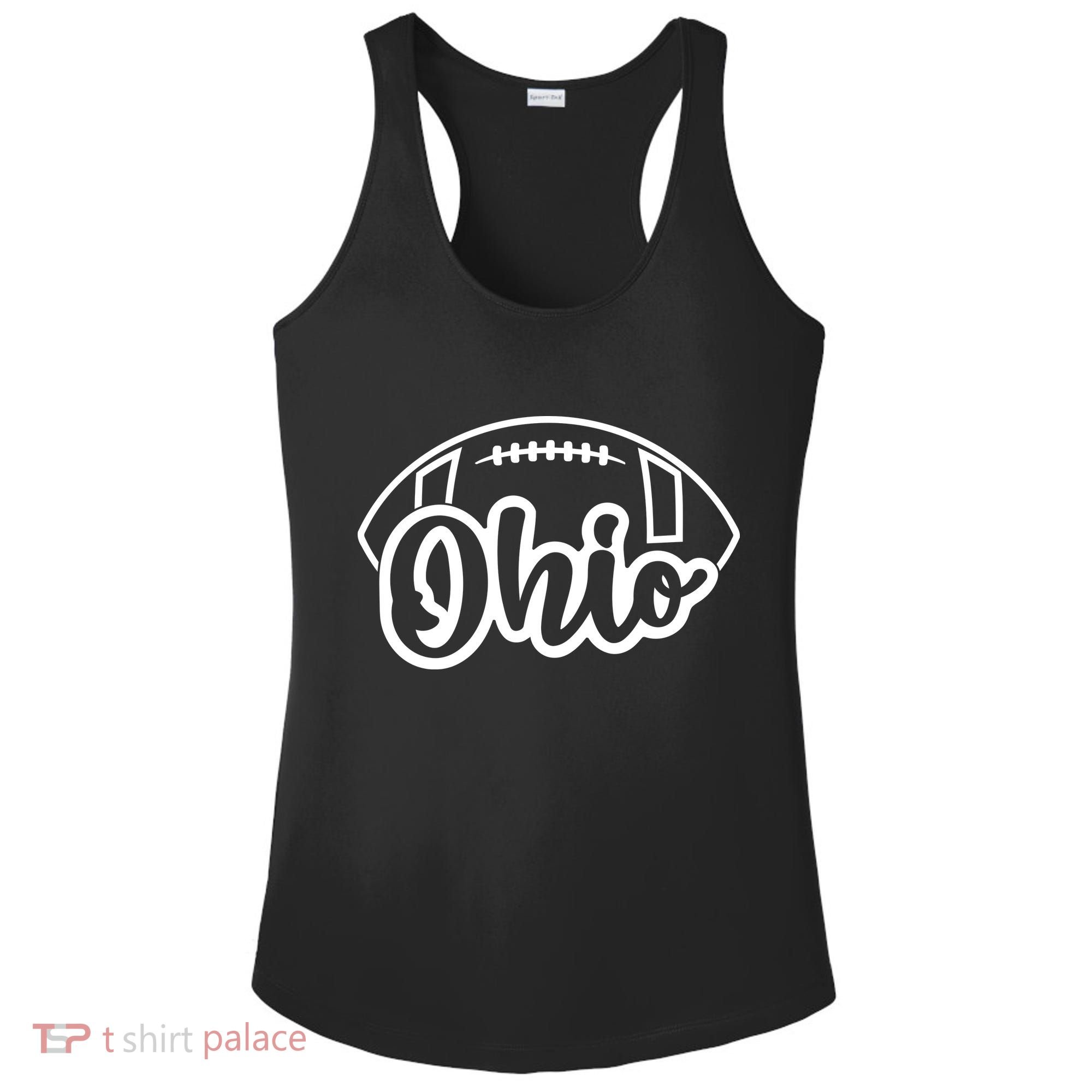 Cool Ohio Football Ladies PosiCharge Competitor Racerback Tank