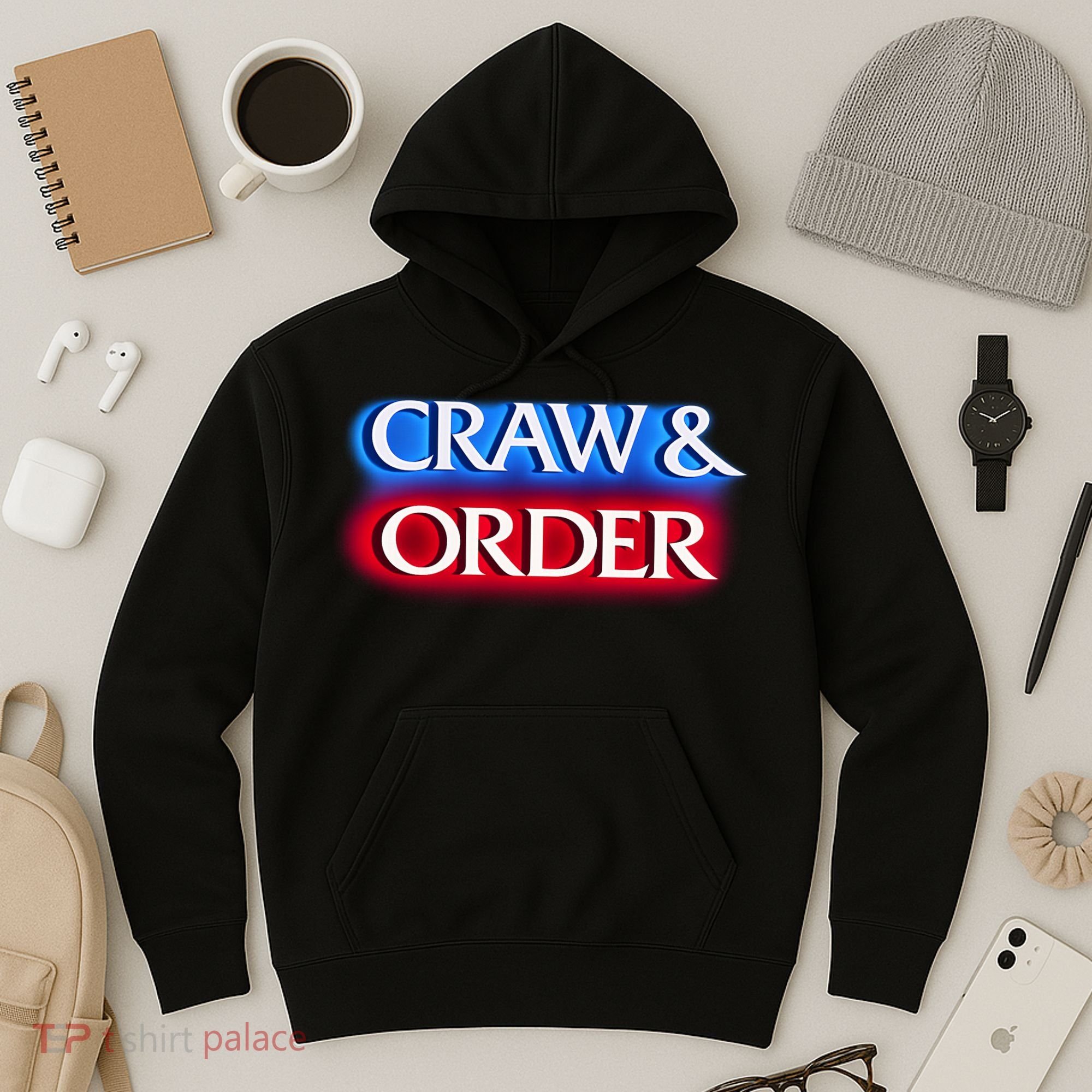 Craw & Order Funny Seafood Parody Hoodie