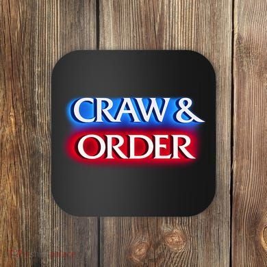 Craw & Order Funny Seafood Parody Coaster