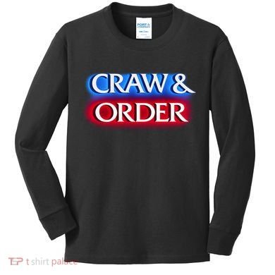 Craw & Order Funny Seafood Parody Kids Long Sleeve Shirt