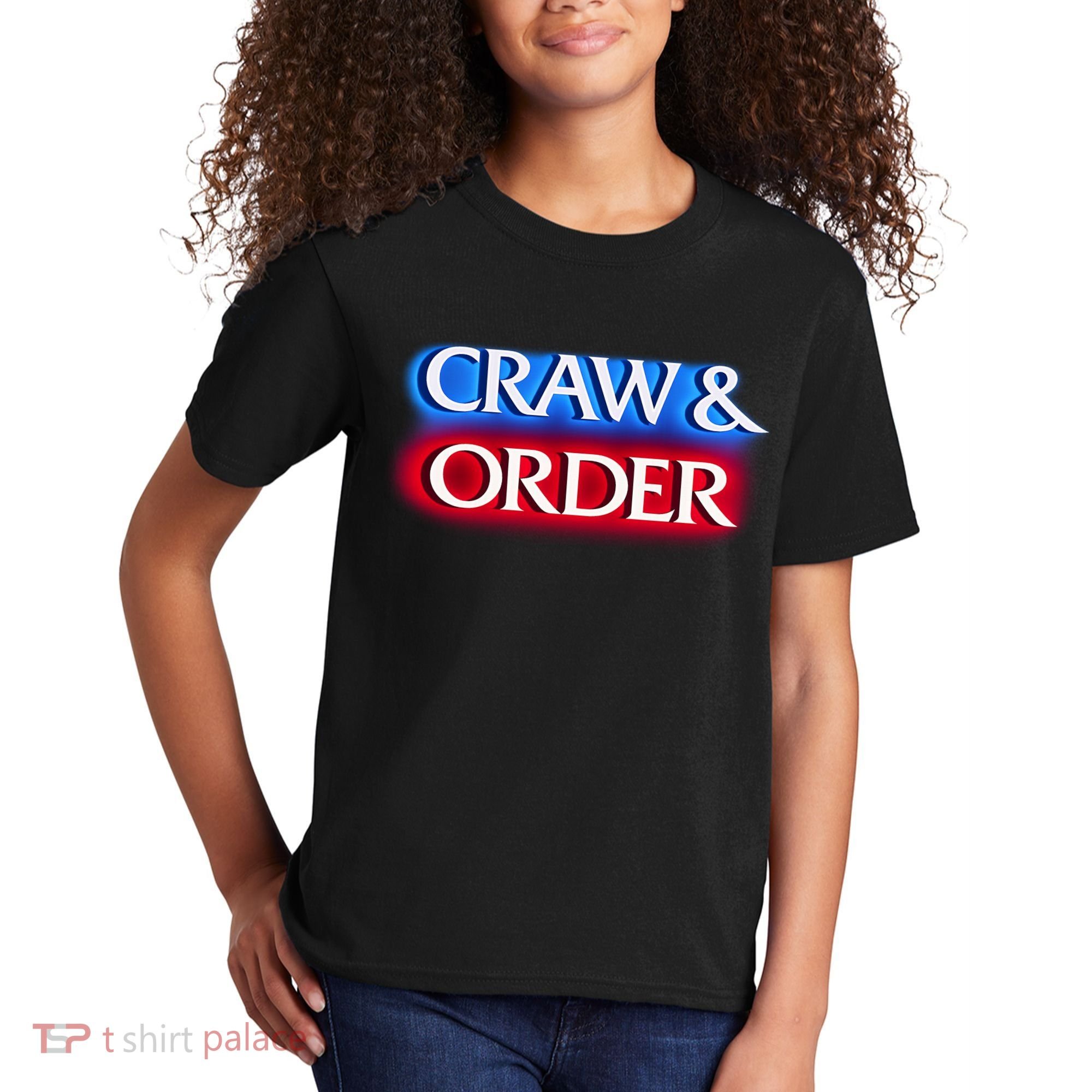 Craw & Order Funny Seafood Parody Kids T-Shirt
