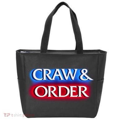 Craw & Order Funny Seafood Parody Tote Bag