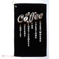 Christ Offers Forgiveness For Everyone Everywhere Coffee Pun Gift Golf Towel thumb 0