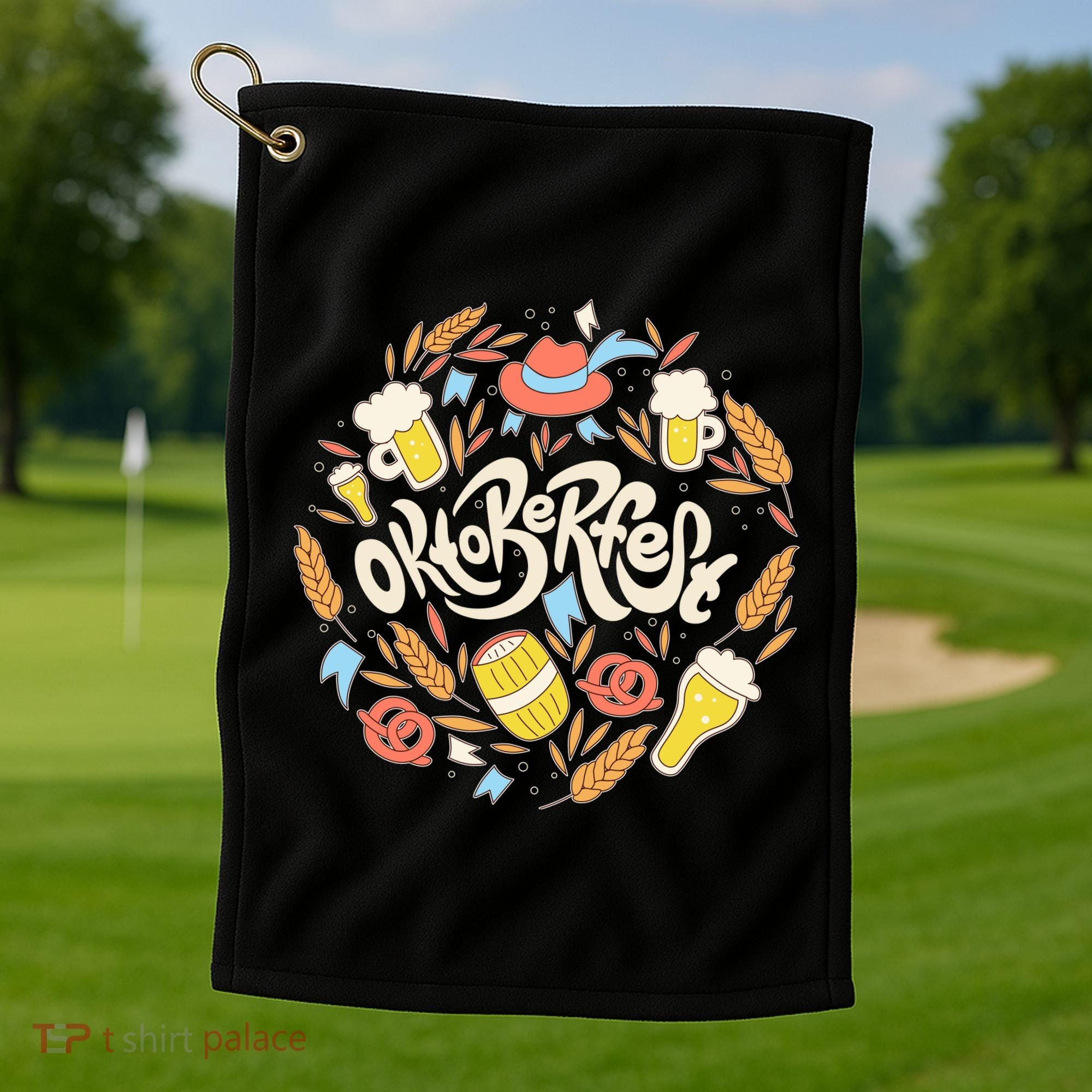 Celebrating Oktoberfest Festival Golf Towel