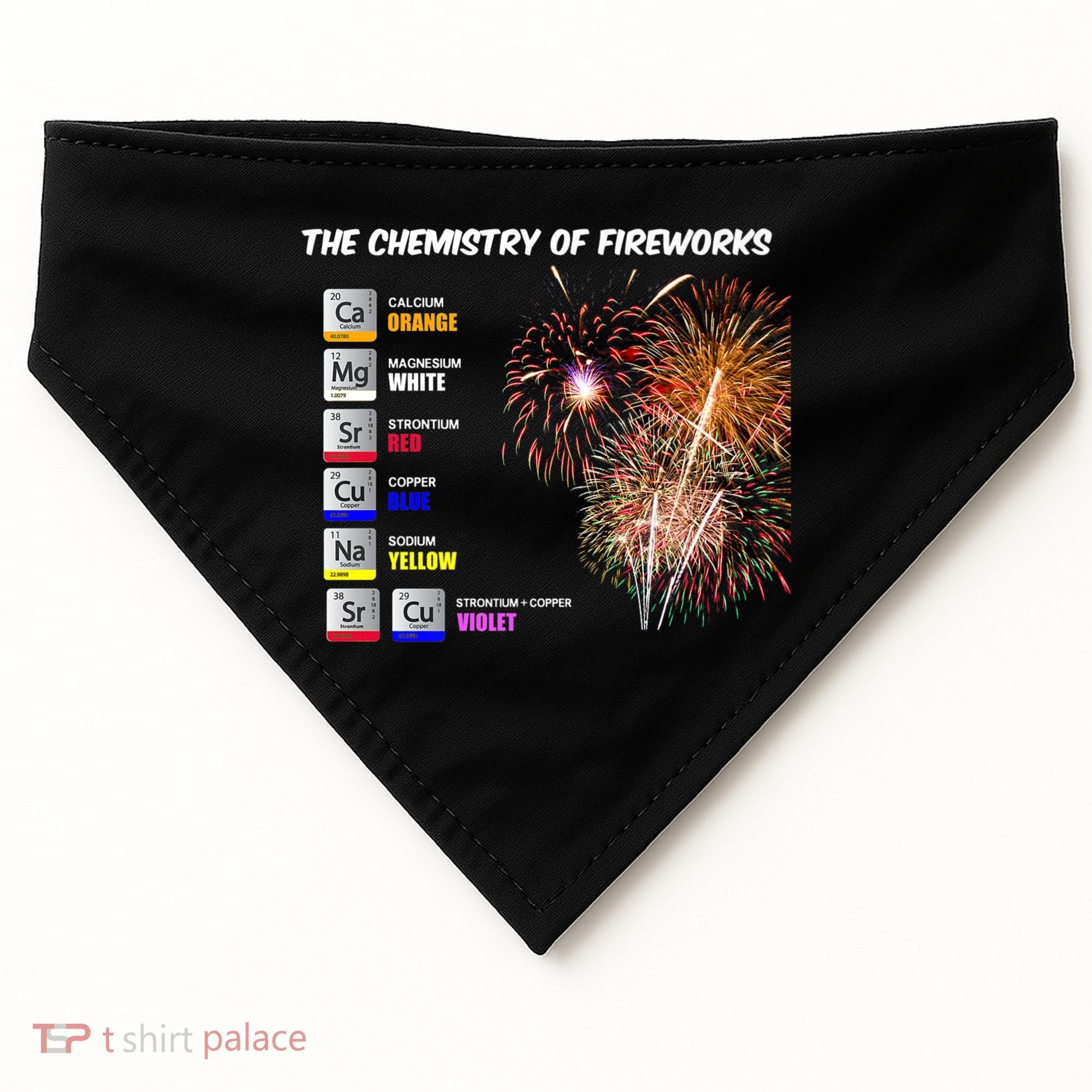Chemistry Of Fireworks 4th Of July Science Nerd USA-Made Doggie Bandana