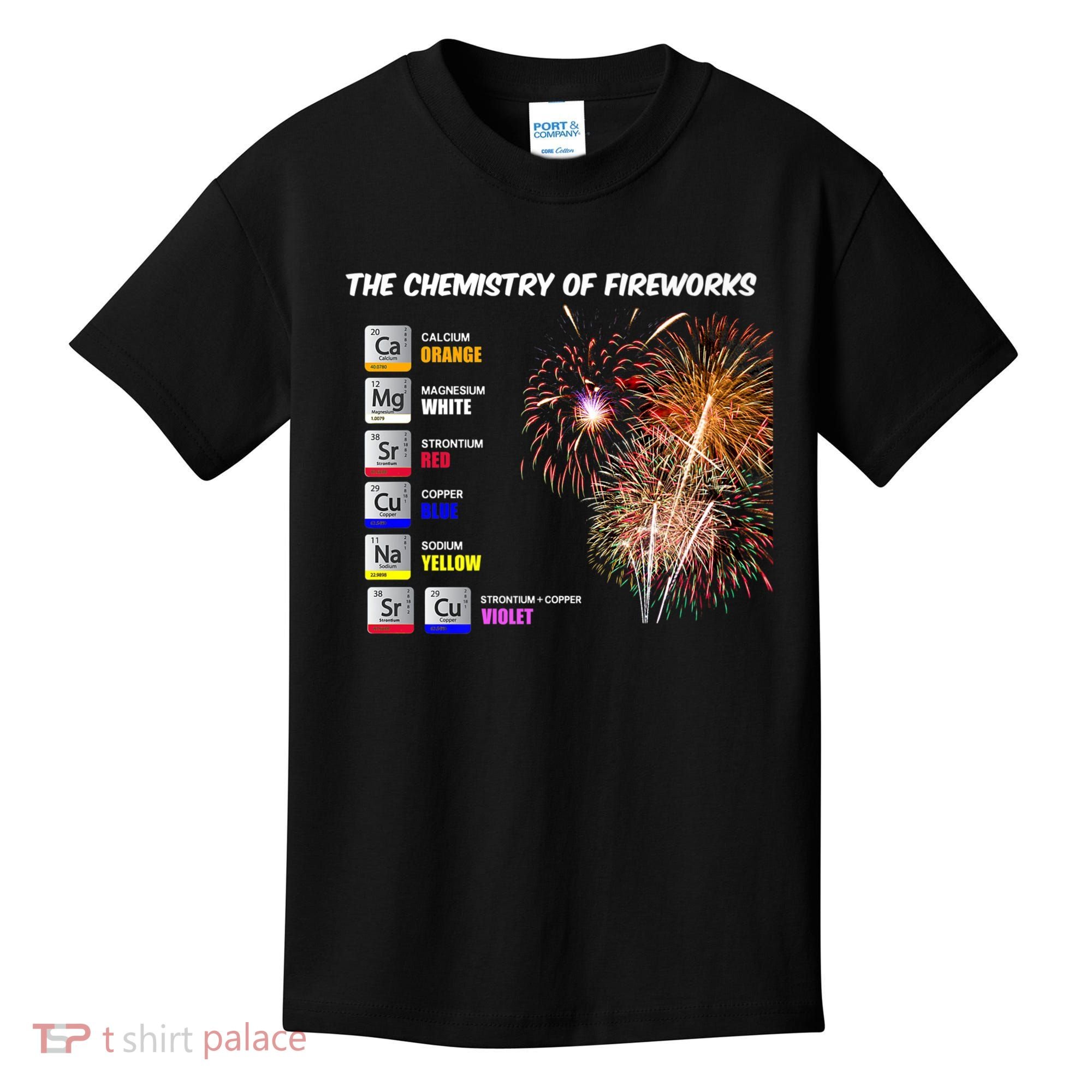 Chemistry Of Fireworks 4th Of July Science Nerd Kids T-Shirt