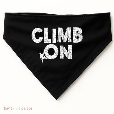 Climb On Funny Mountain Climbing Rock Climber Graphic Gift USA-Made Doggie Bandana