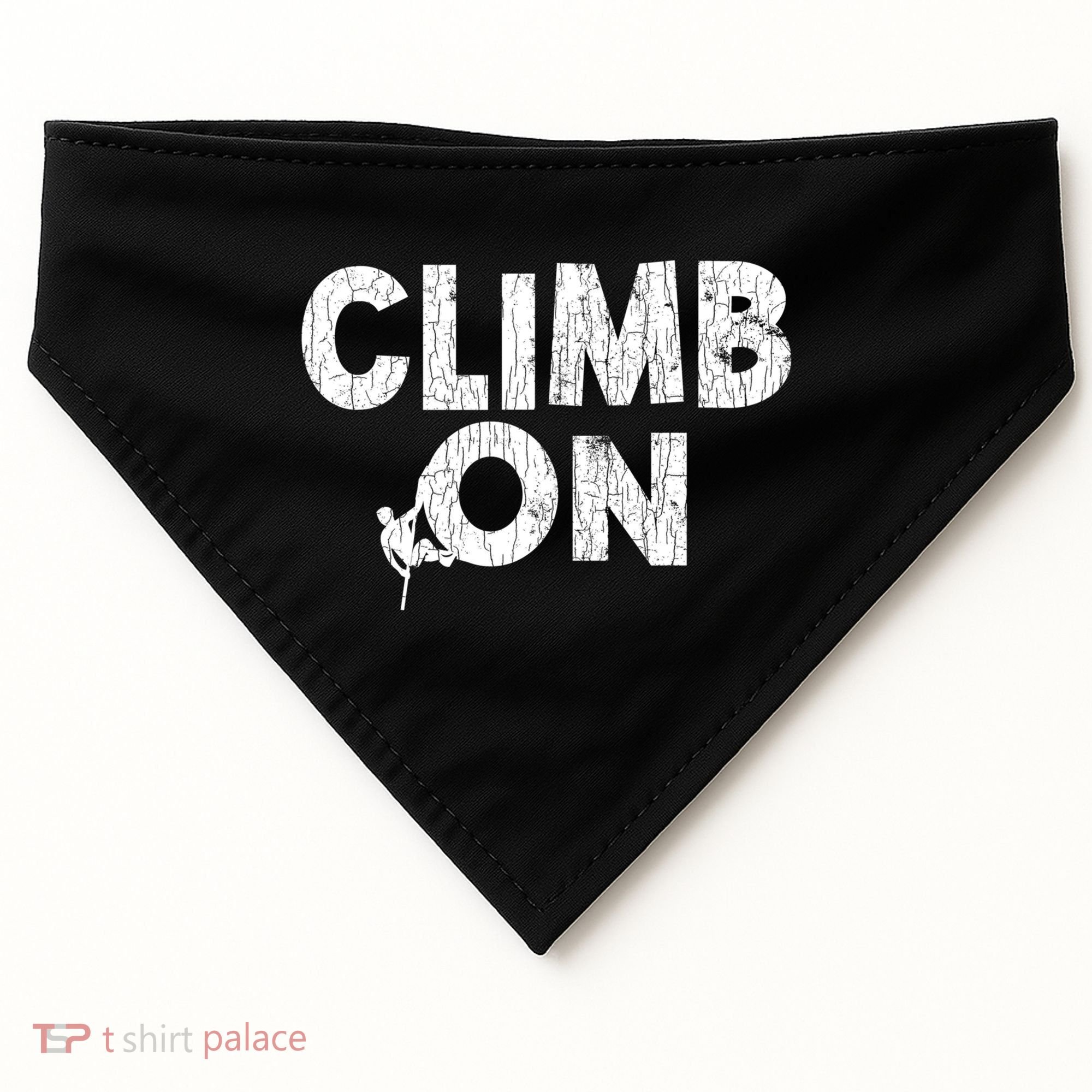 Climb On Funny Mountain Climbing Rock Climber Graphic Gift USA-Made Doggie Bandana