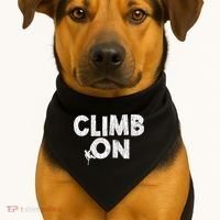 Climb On Funny Mountain Climbing Rock Climber Graphic Gift USA-Made Doggie Bandana thumb 1