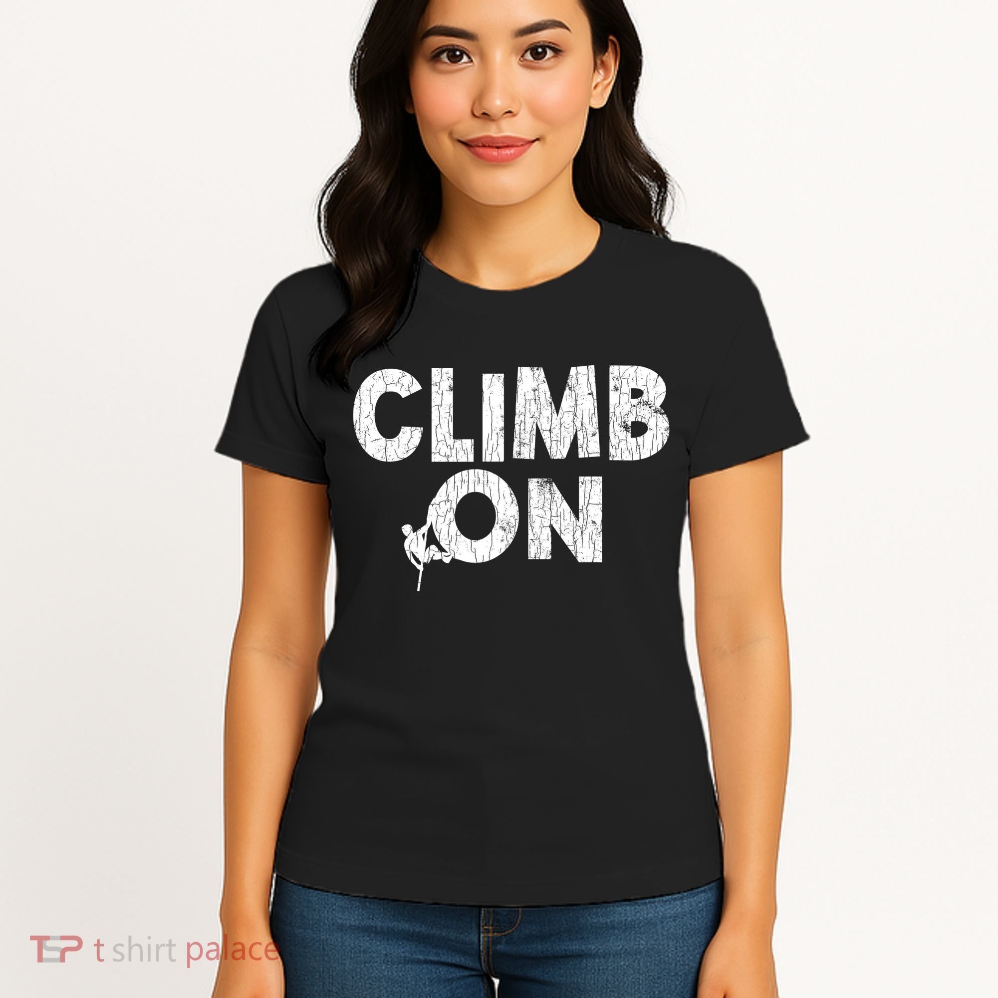 Climb On Funny Mountain Climbing Rock Climber Graphic Gift Women's T-Shirt