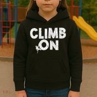 Climb On Funny Mountain Climbing Rock Climber Graphic Gift Kids Hoodie thumb 3