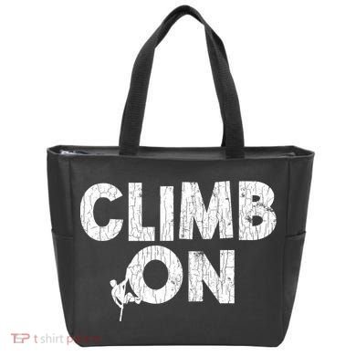Climb On Funny Mountain Climbing Rock Climber Graphic Gift Tote Bag