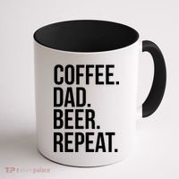 Coffee. Dad. Beer. Repeat. Funny Coffee Mug thumb 1