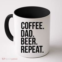 Coffee. Dad. Beer. Repeat. Funny Coffee Mug thumb 0