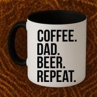 Coffee. Dad. Beer. Repeat. Funny Coffee Mug thumb 2