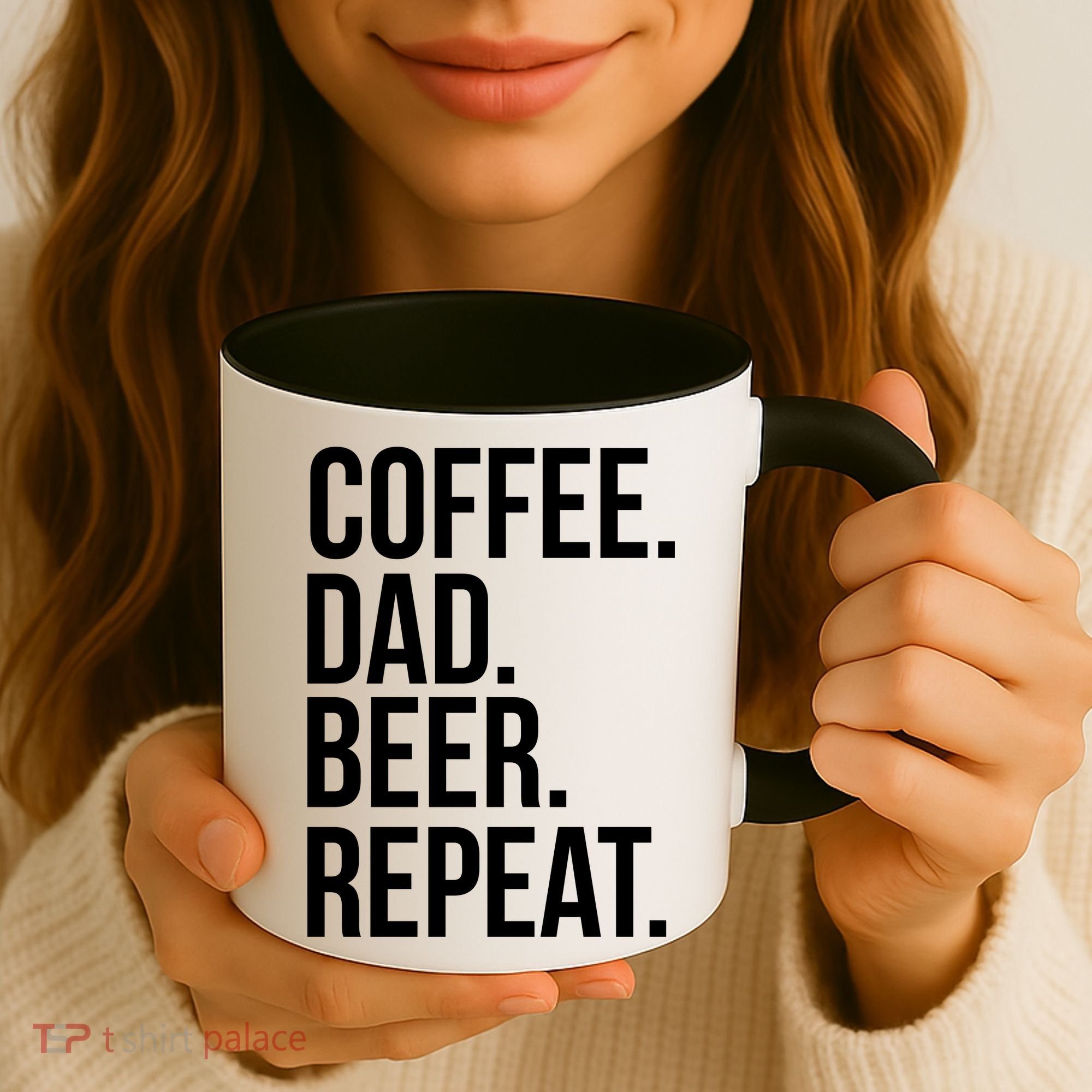 Coffee. Dad. Beer. Repeat. Funny Coffee Mug