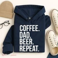 Coffee. Dad. Beer. Repeat. Funny Hoodie thumb 4