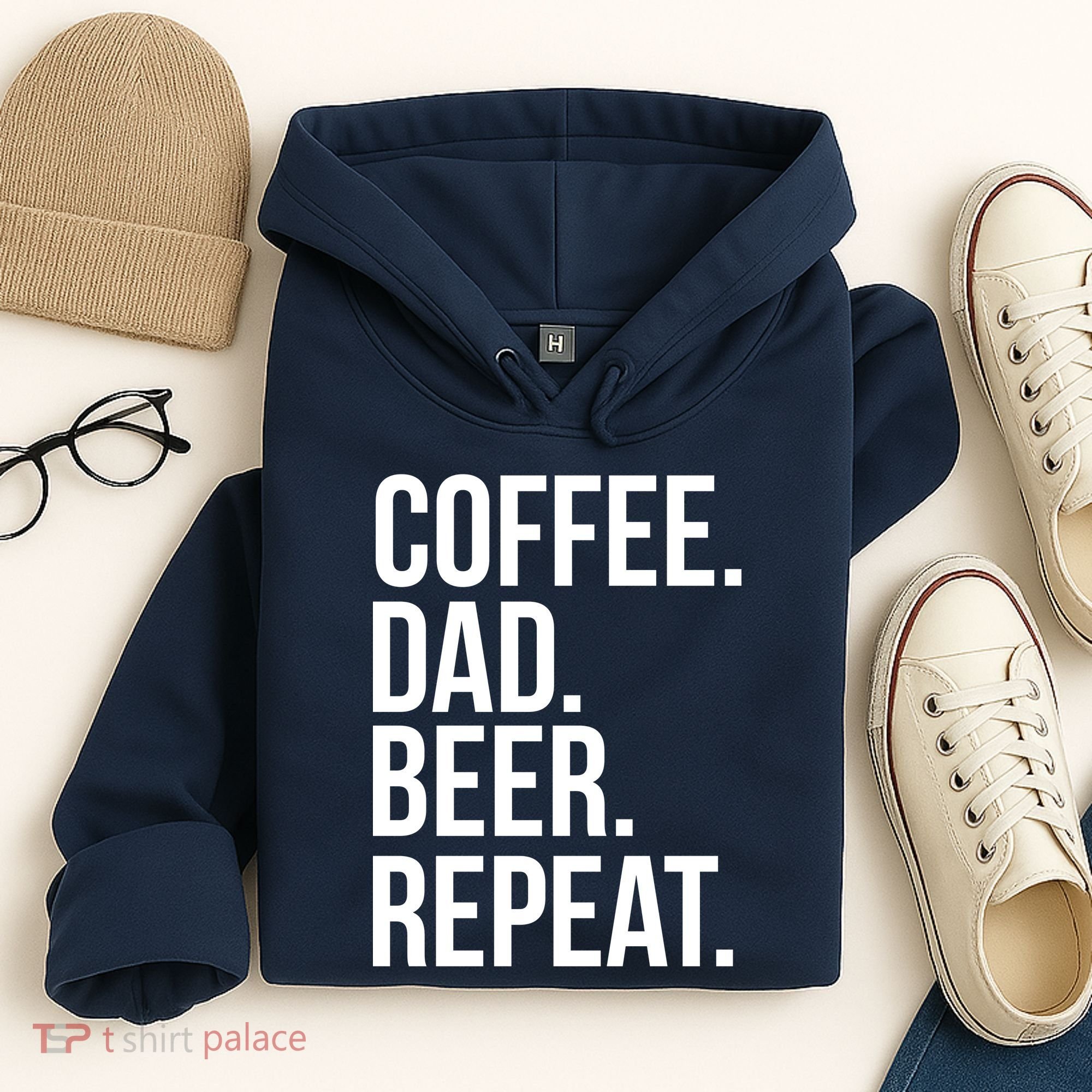Coffee. Dad. Beer. Repeat. Funny Hoodie