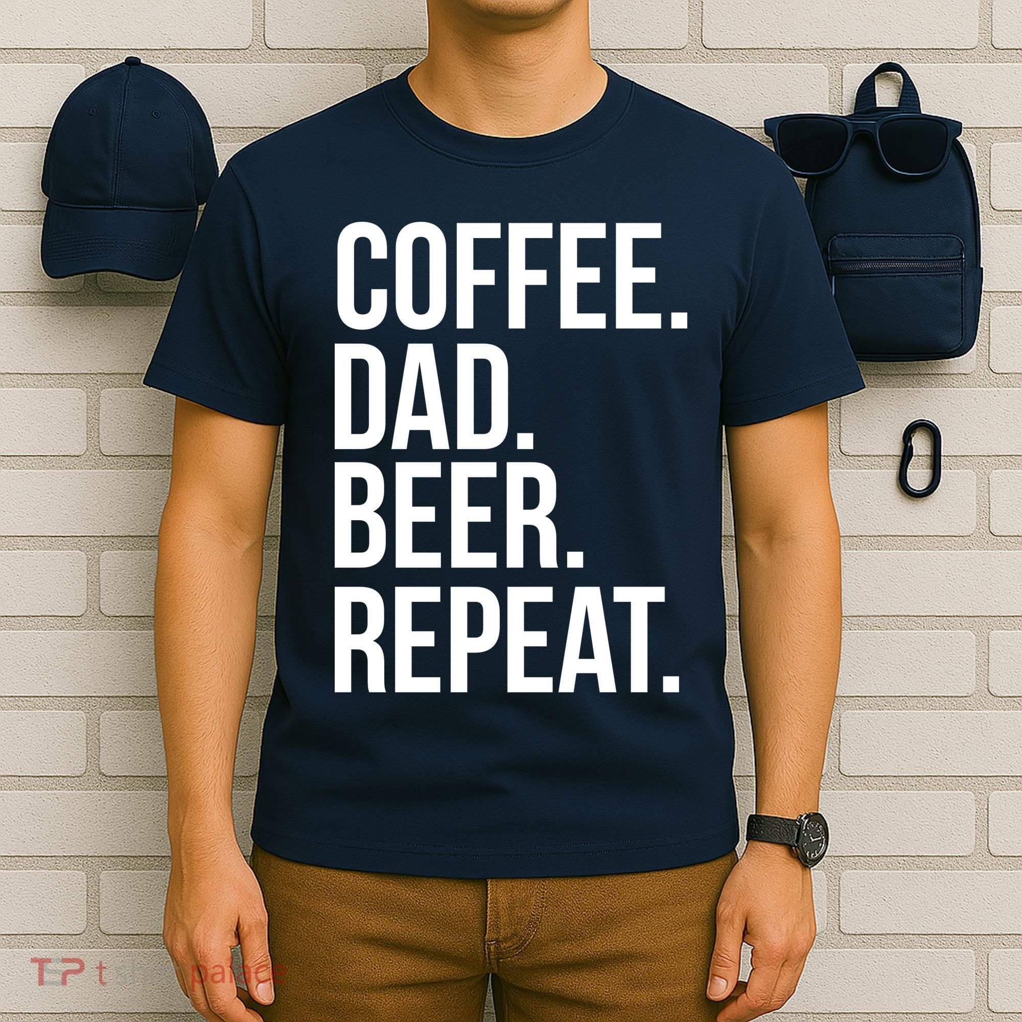 Coffee. Dad. Beer. Repeat. Funny T-Shirt