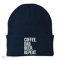 Coffee. Dad. Beer. Repeat. Funny Beanie thumb 0