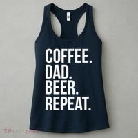 Coffee. Dad. Beer. Repeat. Funny Women's Tank Top thumb 3