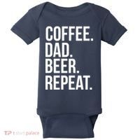 Coffee. Dad. Beer. Repeat. Funny Baby Bodysuit thumb 0