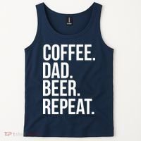 Coffee. Dad. Beer. Repeat. Funny Tank Top thumb 2
