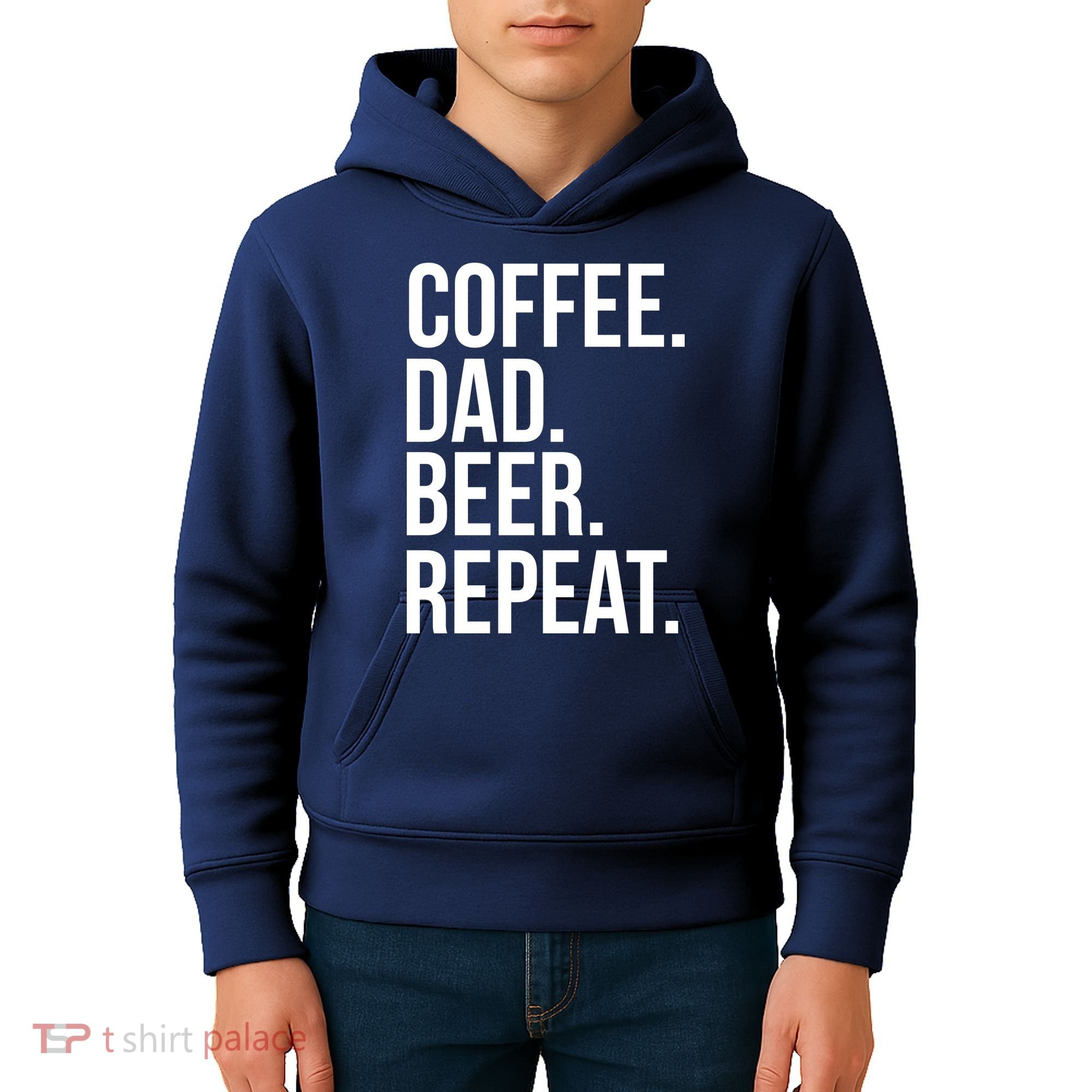 Coffee. Dad. Beer. Repeat. Funny Kids Hoodie