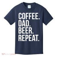 Coffee. Dad. Beer. Repeat. Funny Kids T-Shirt thumb 0