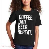 Coffee. Dad. Beer. Repeat. Funny Kids T-Shirt thumb 2