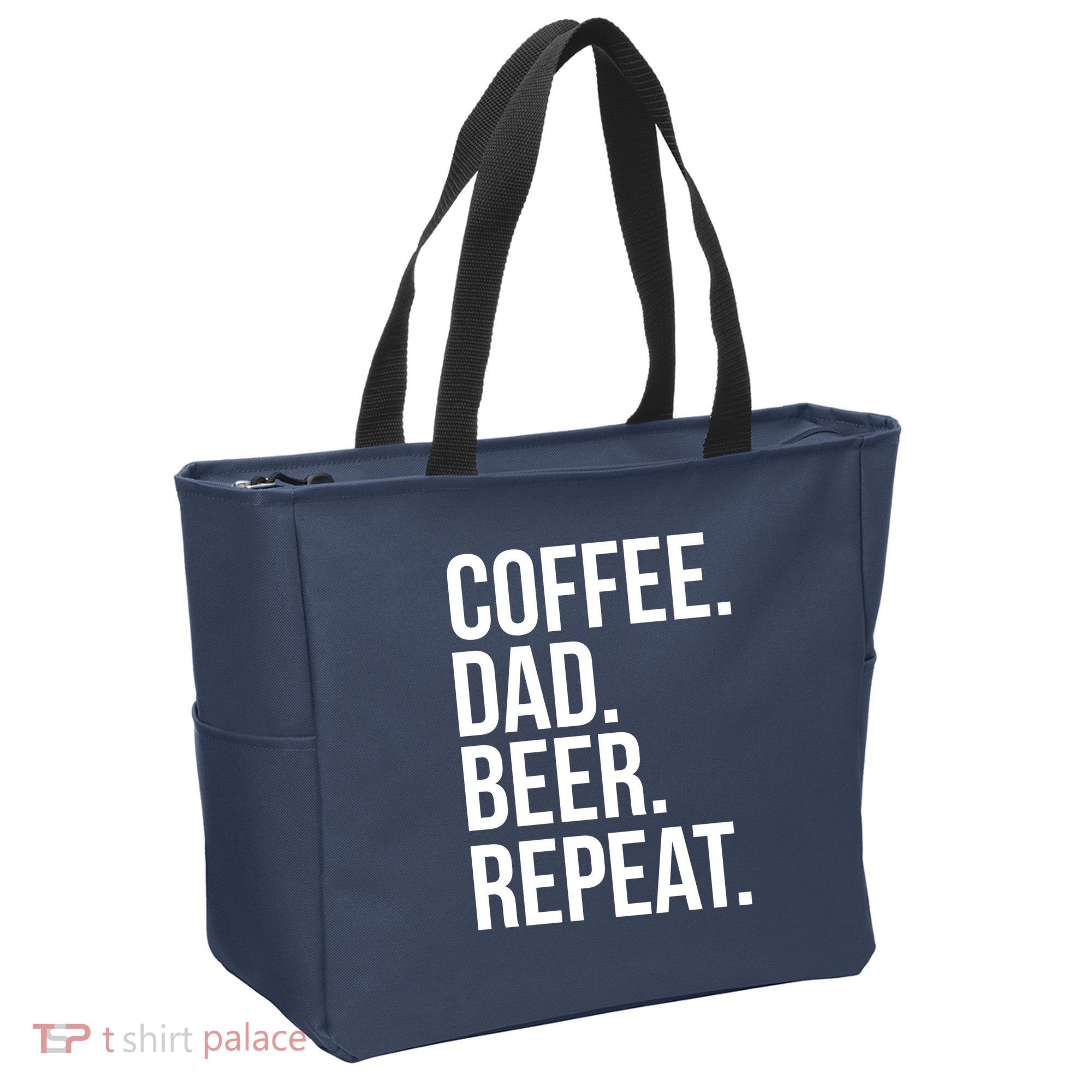 Coffee. Dad. Beer. Repeat. Funny Tote Bag