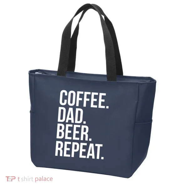 Coffee. Dad. Beer. Repeat. Funny Tote Bag