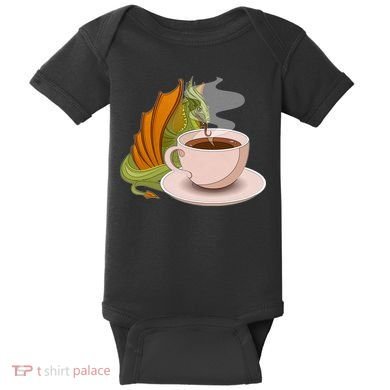 Coffee Caffeine Dragon Baby Bodysuit