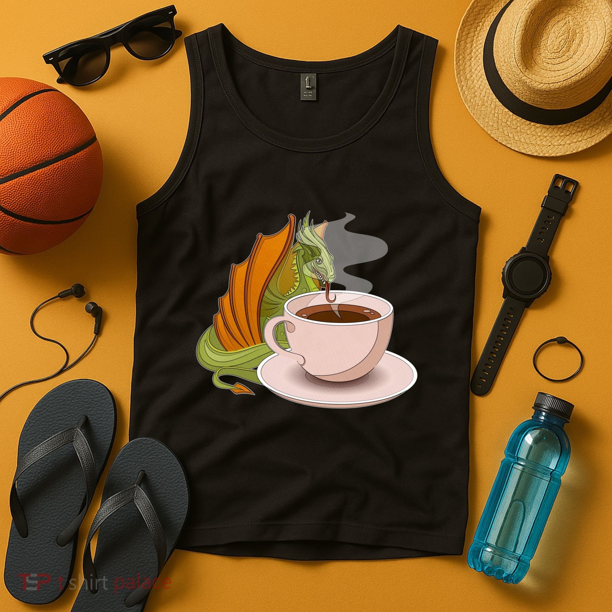 Coffee Caffeine Dragon Tank Top