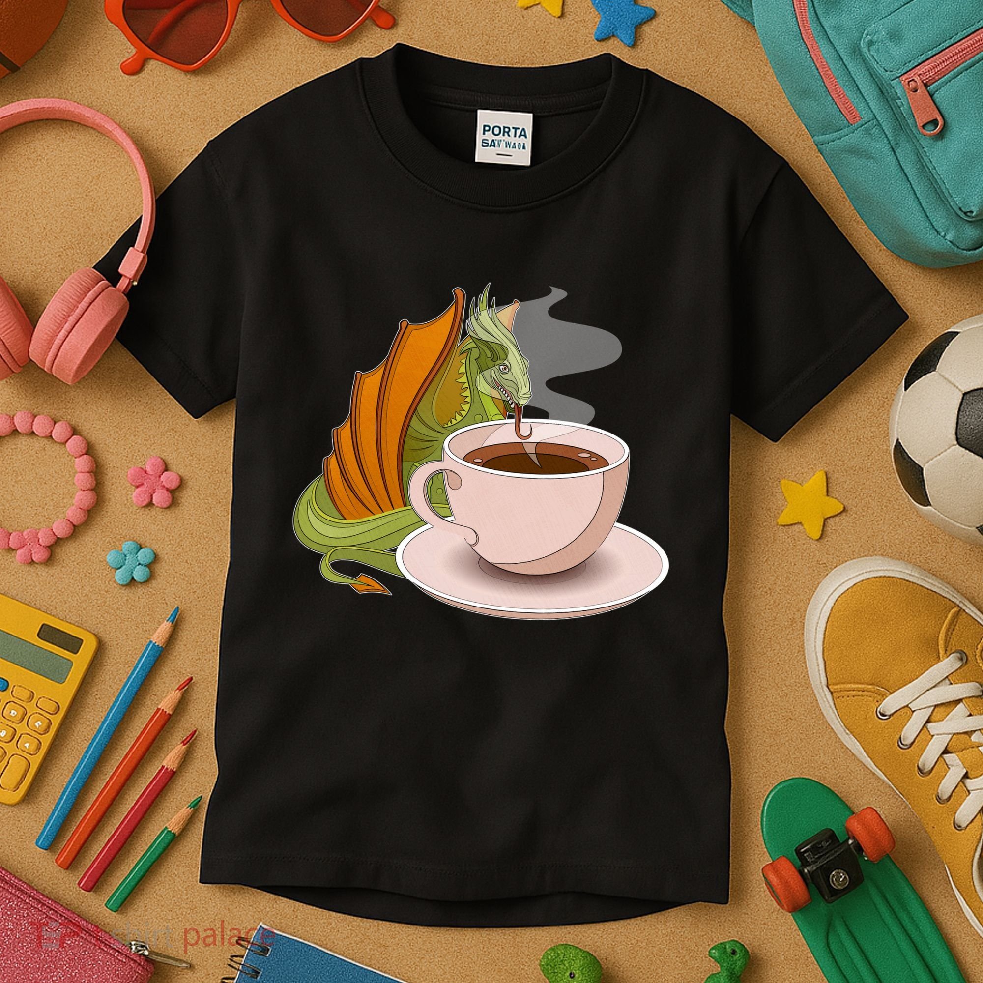 Coffee Caffeine Dragon Kids T-Shirt