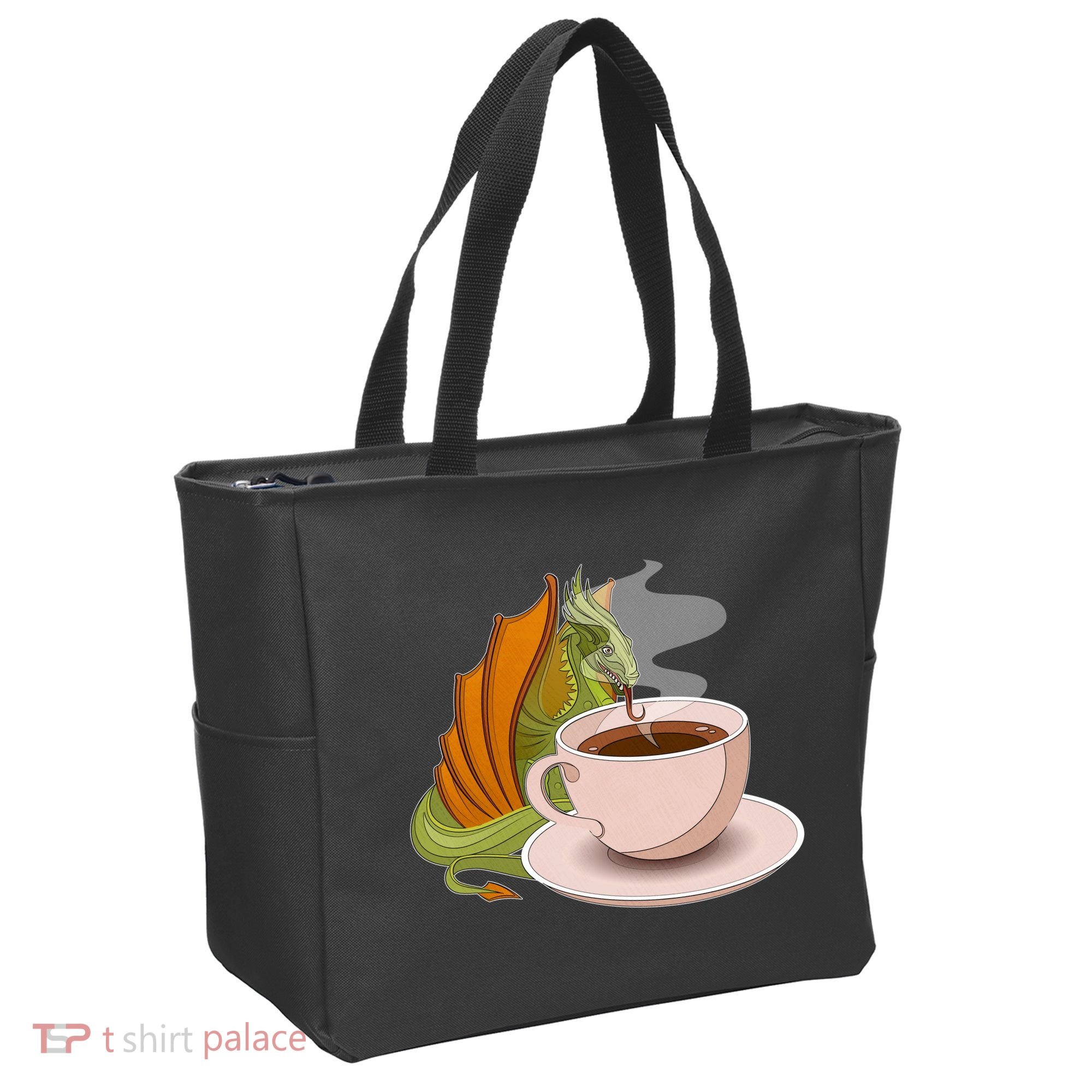 Coffee Caffeine Dragon Tote Bag