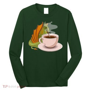 Coffee Caffeine Dragon Long Sleeve Shirt