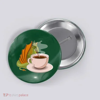Coffee Caffeine Dragon Button