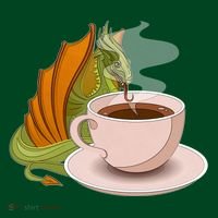 Coffee Caffeine Dragon Button thumb 1