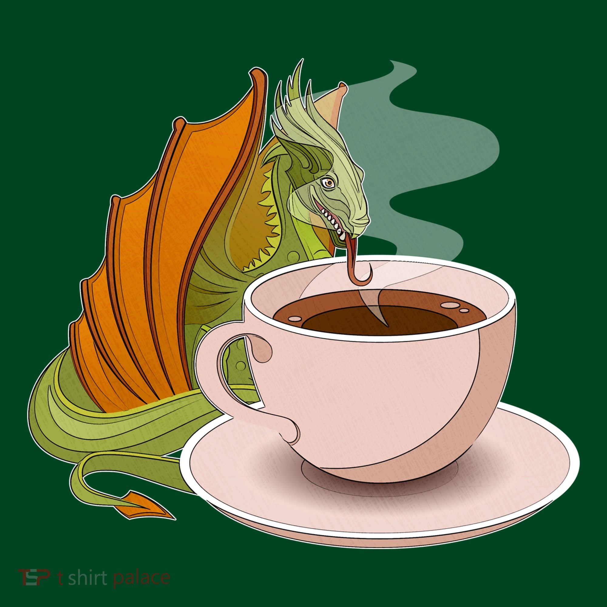 Coffee Caffeine Dragon Button