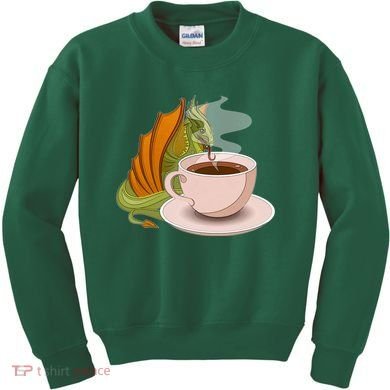 Coffee Caffeine Dragon Kids Sweatshirt