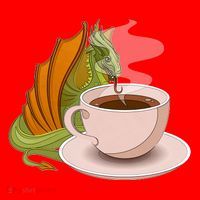 Coffee Caffeine Dragon Santa Hat thumb 1
