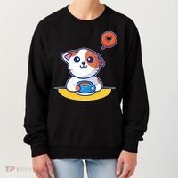 Coffee Cat Hollow Heart Women's Sweatshirt thumb 0