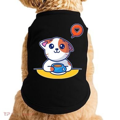 Coffee Cat Hollow Heart Doggie Tank