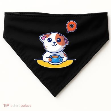 Coffee Cat Hollow Heart USA-Made Doggie Bandana