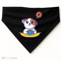 Coffee Cat Hollow Heart USA-Made Doggie Bandana thumb 0