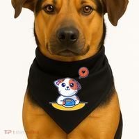 Coffee Cat Hollow Heart USA-Made Doggie Bandana thumb 1
