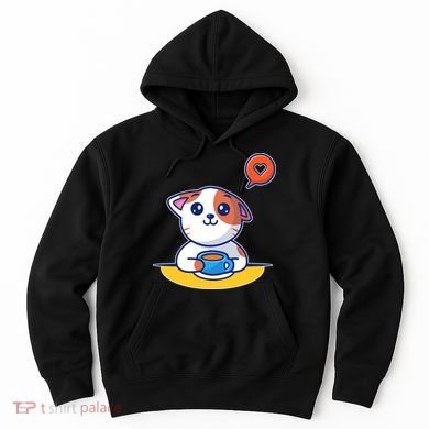 Coffee Cat Hollow Heart Hoodie