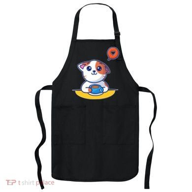 Coffee Cat Hollow Heart Apron