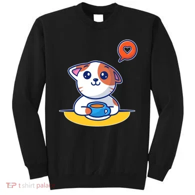 Coffee Cat Hollow Heart Sweatshirt